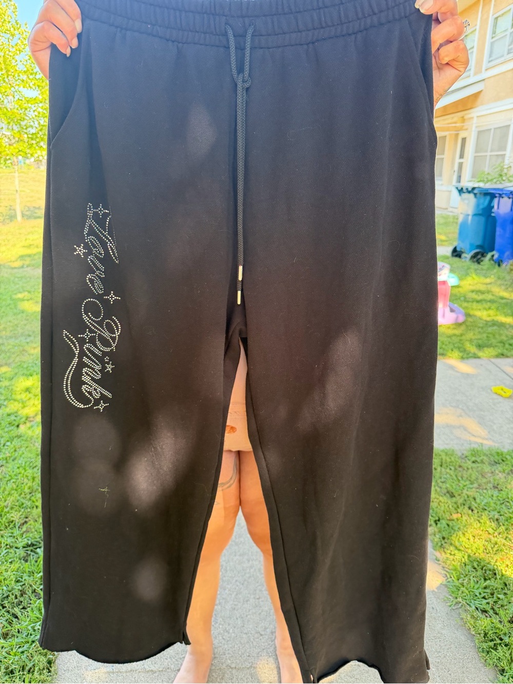 Victoria Secrets Sweatpants with Rhinestone Script